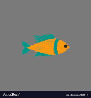 Aquarium fish silhouette colorful cartoon flat vector image