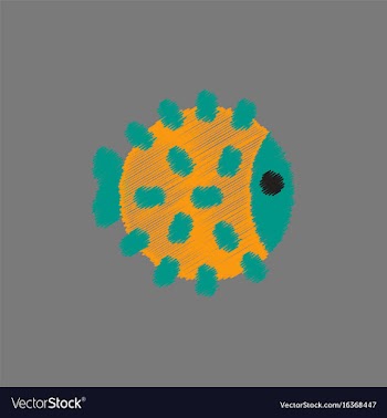 Aquarium fish silhouette colorful cartoon flat vector image