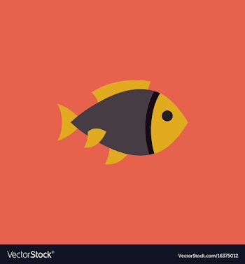 Aquarium fish silhouette colorful cartoon flat vector image