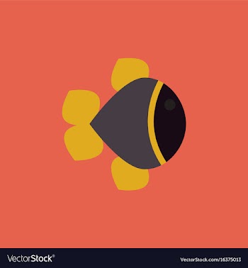 Aquarium fish silhouette colorful cartoon flat vector image
