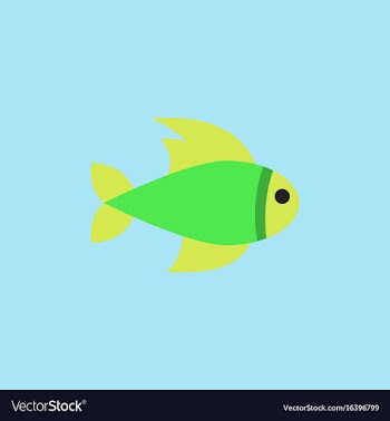 Aquarium fish silhouette colorful cartoon flat vector image