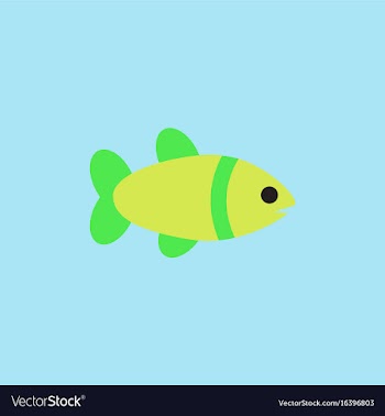 Aquarium fish silhouette colorful cartoon flat vector image