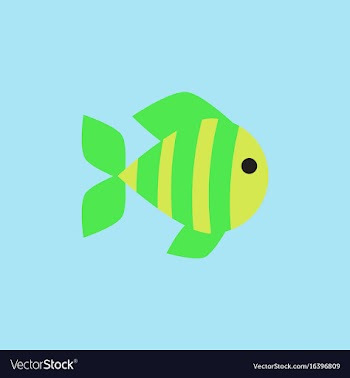 Aquarium fish silhouette colorful cartoon flat vector image