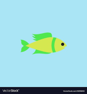 Aquarium fish silhouette colorful cartoon flat vector image