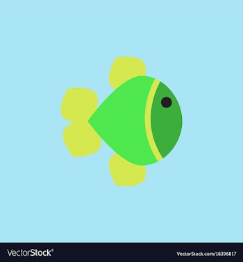 Aquarium fish silhouette colorful cartoon flat vector image