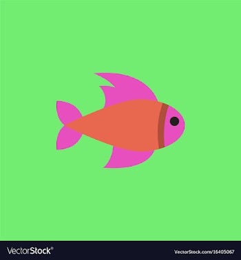 Aquarium fish silhouette colorful cartoon flat vector image