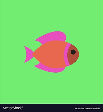 Aquarium fish silhouette colorful cartoon flat vector image
