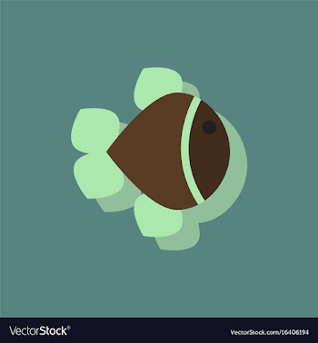 Aquarium fish silhouette colorful cartoon flat vector image