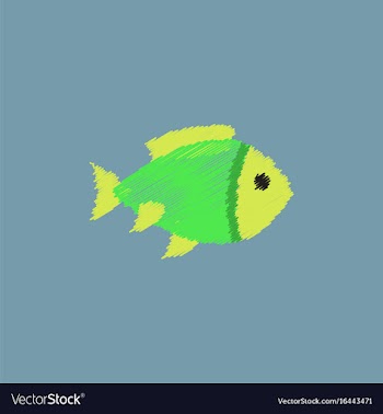 Aquarium fish silhouette colorful cartoon flat vector image