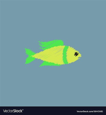 Aquarium fish silhouette colorful cartoon flat vector image