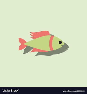 Aquarium fish silhouette colorful cartoon flat vector image