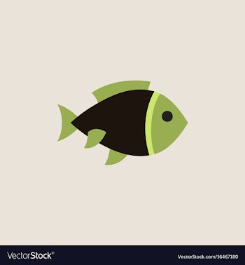 Aquarium fish silhouette colorful cartoon flat vector image