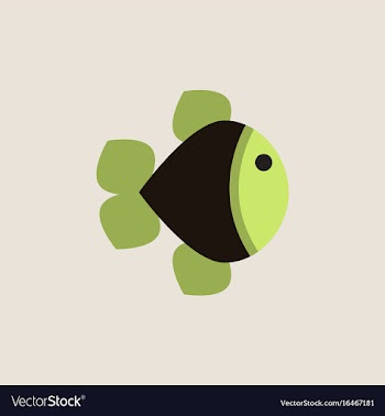 Aquarium fish silhouette colorful cartoon flat vector image