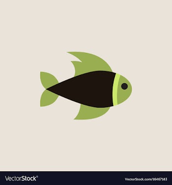 Aquarium fish silhouette colorful cartoon flat vector image