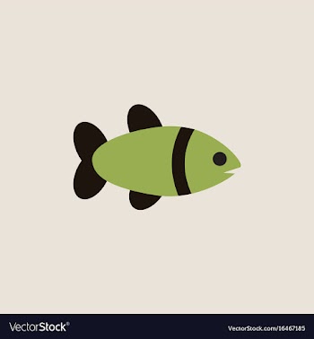 Aquarium fish silhouette colorful cartoon flat vector image