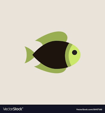 Aquarium fish silhouette colorful cartoon flat vector image