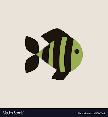 Aquarium fish silhouette colorful cartoon flat vector image