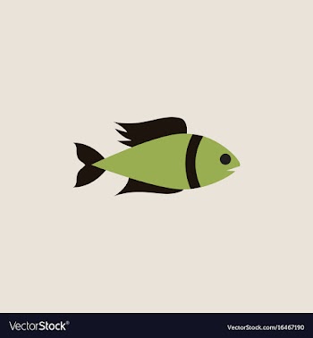 Aquarium fish silhouette colorful cartoon flat vector image