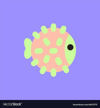 Aquarium fish silhouette colorful cartoon flat vector image