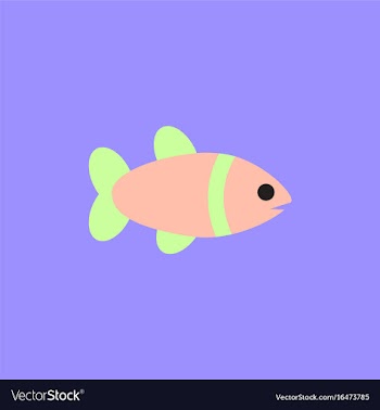 Aquarium fish silhouette colorful cartoon flat vector image