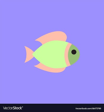 Aquarium fish silhouette colorful cartoon flat vector image