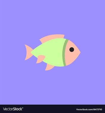Aquarium fish silhouette colorful cartoon flat vector image