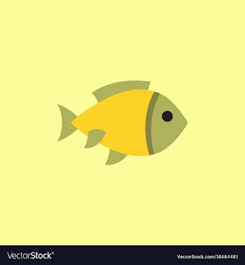 Aquarium fish silhouette colorful cartoon flat vector image