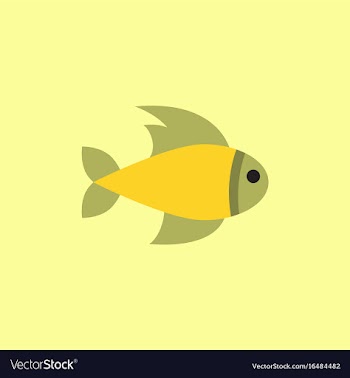 Aquarium fish silhouette colorful cartoon flat vector image