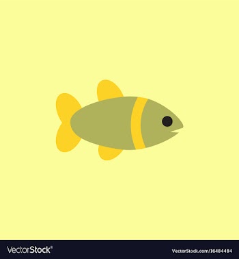 Aquarium fish silhouette colorful cartoon flat vector image