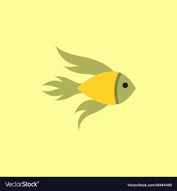 Aquarium fish silhouette colorful cartoon flat vector image