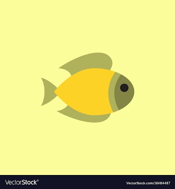 Aquarium fish silhouette colorful cartoon flat vector image