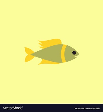 Aquarium fish silhouette colorful cartoon flat vector image