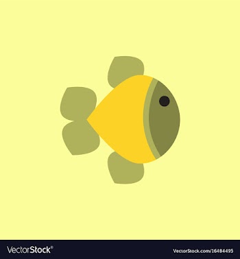 Aquarium fish silhouette colorful cartoon flat vector image