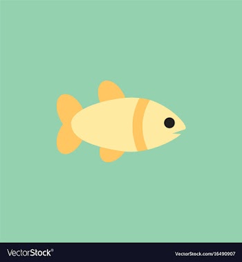 Aquarium fish silhouette colorful cartoon flat vector image