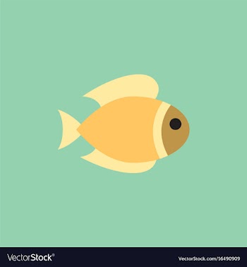 Aquarium fish silhouette colorful cartoon flat vector image
