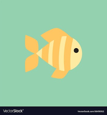 Aquarium fish silhouette colorful cartoon flat vector image