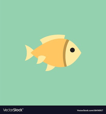 Aquarium fish silhouette colorful cartoon flat vector image
