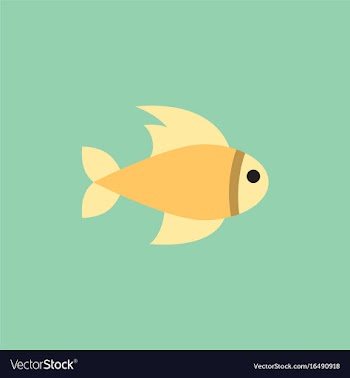 Aquarium fish silhouette colorful cartoon flat vector image