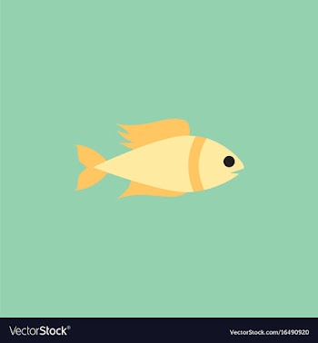 Aquarium fish silhouette colorful cartoon flat vector image