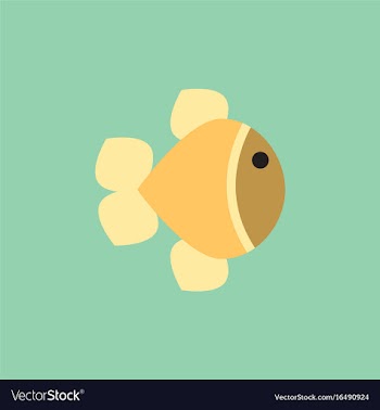 Aquarium fish silhouette colorful cartoon flat vector image