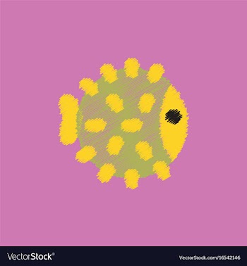 Aquarium fish silhouette colorful cartoon flat vector image