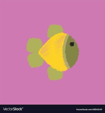 Aquarium fish silhouette colorful cartoon flat vector image