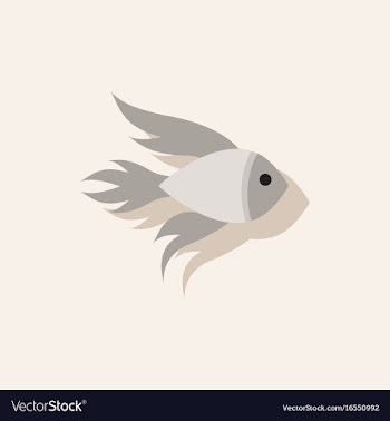 Aquarium fish silhouette colorful cartoon flat vector image
