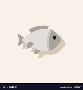Aquarium fish silhouette colorful cartoon flat vector image