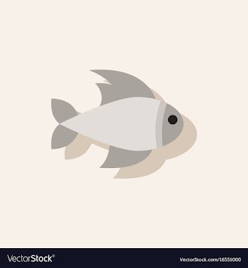 Aquarium fish silhouette colorful cartoon flat vector image