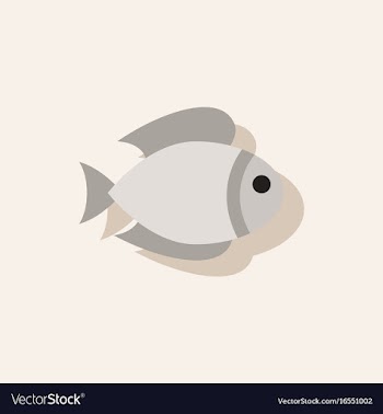 Aquarium fish silhouette colorful cartoon flat vector image
