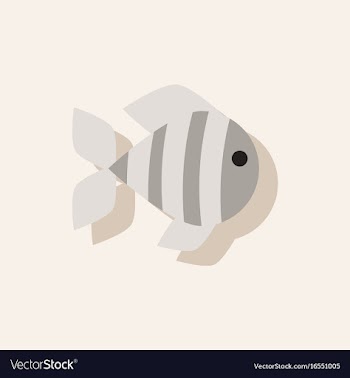 Aquarium fish silhouette colorful cartoon flat vector image