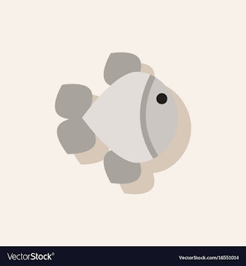 Aquarium fish silhouette colorful cartoon flat vector image