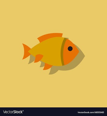 Aquarium fish silhouette colorful cartoon flat vector image