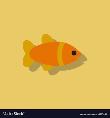 Aquarium fish silhouette colorful cartoon flat vector image